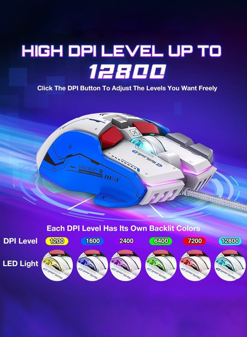 DRAKLAW Wired USB Gaming Mouse Ergonomic Design 12800 DPI Macro Programming for PC and Mac Gaming Daily Use - Image 3