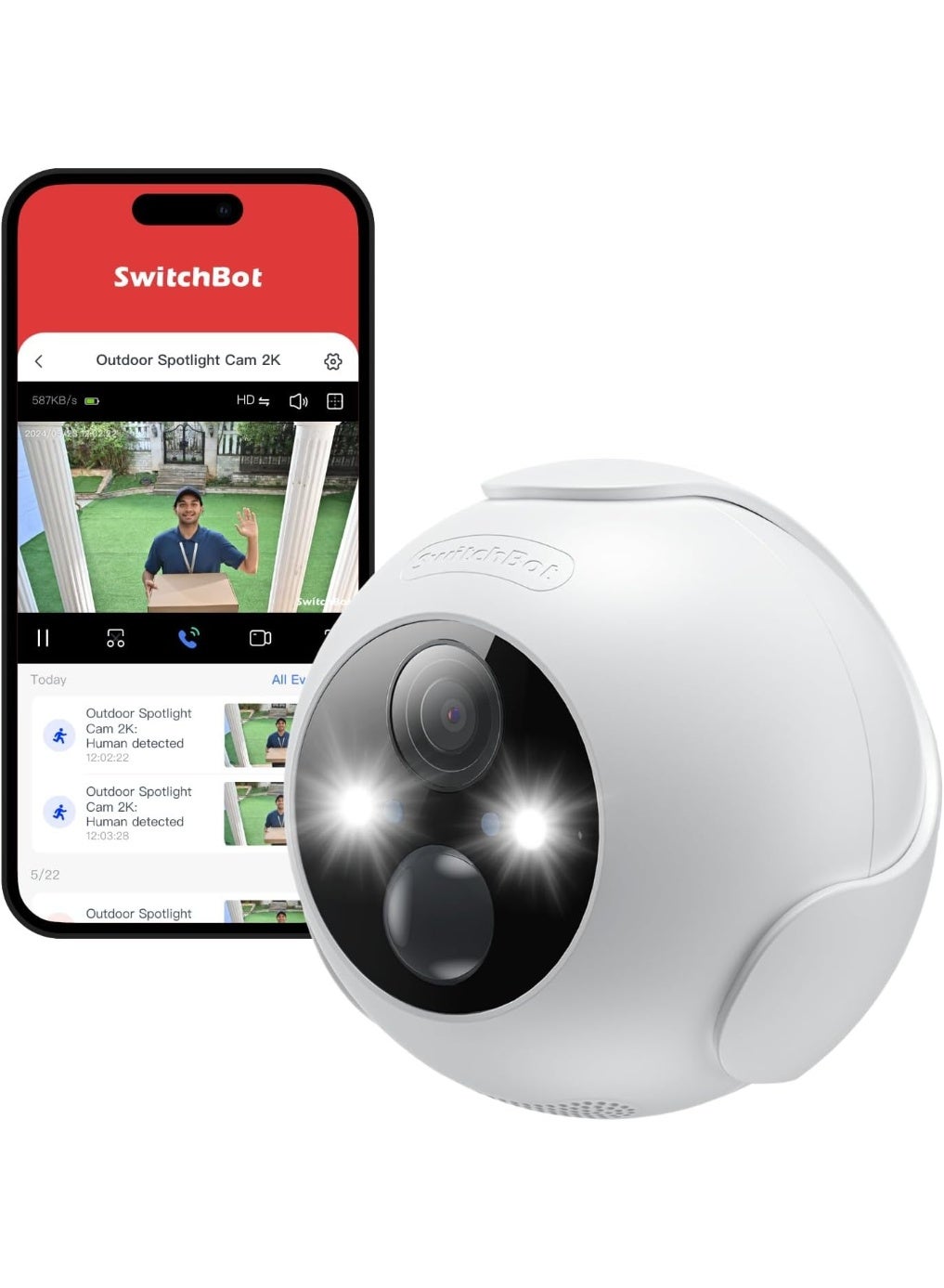 SwitchBot SwitchBot Outdoor Spotlight Cam 256GB Z1AB87E54498DA2E66791Z