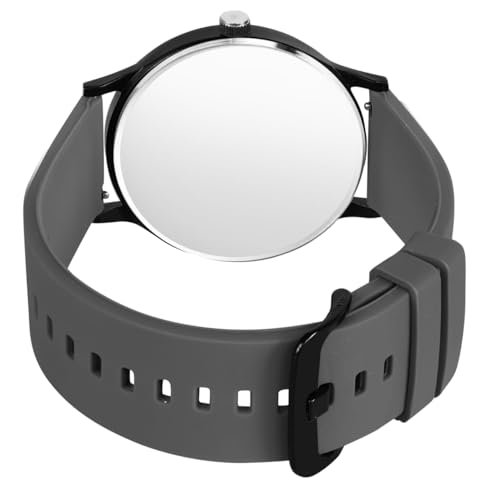 Acnos Men Black Grey Colour Dial with Softest Silicone Colors Strap Analog Wrist Watch - Image 2