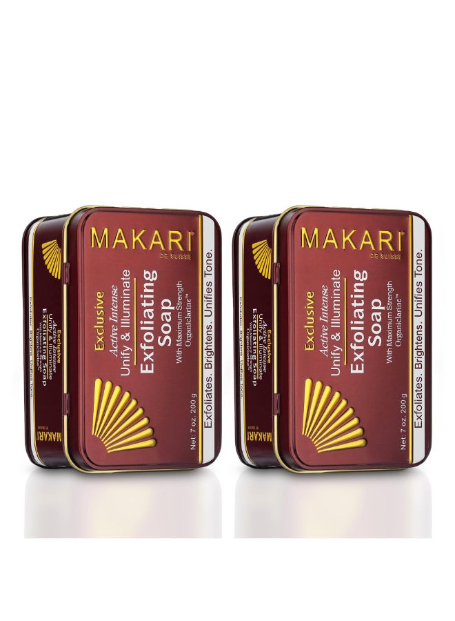 MAKARI Exclusive Active Intense Exfoliating Soap 2Pack 7 oz RadianceBoosting Bar for Uneven Areas Exfoliates Dull Skin Helps Reveal a SmootherLooking Glow - Image 2