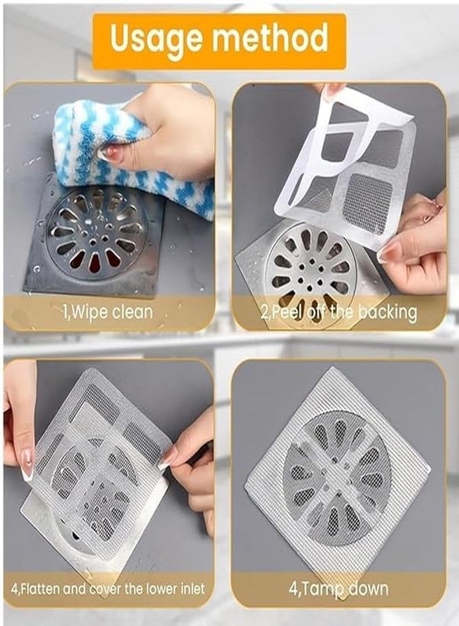 ULTRONEX (Pack of 20) Disposable Shower Drain Cover Hair Catcher Mesh Stickers, Bathroom, Bathtub Drain Kitchen Shower Drain Floor Sink Strainer Filter - Image 5