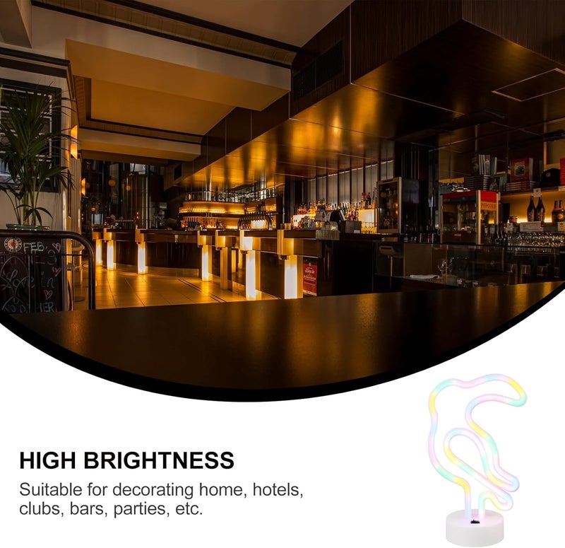 POPETPOP Toucan Shape LED Neon Table Lamp Acrylic Backplate Decorative Bedside Light Colorful Atmosphere Lamp for Bedroom and Living Room USB Powered Multipurpose - Image 3