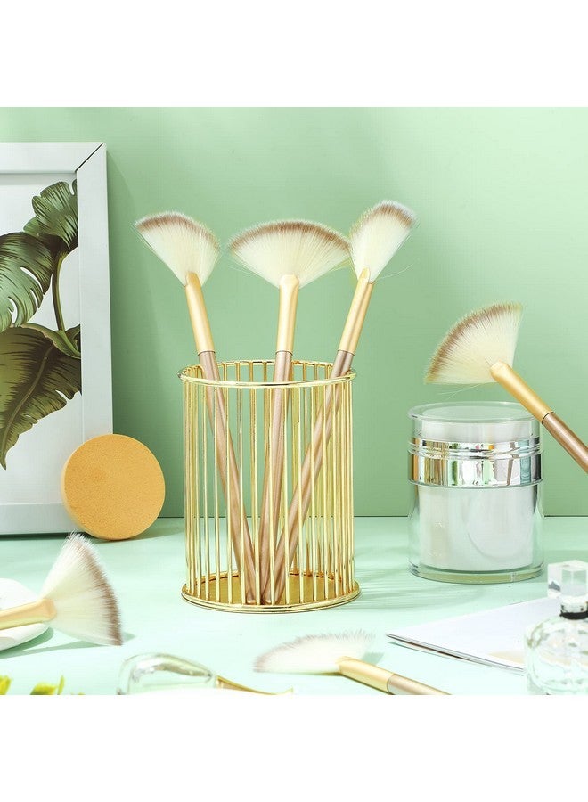 Maitys 6 Pieces Fan Mask Brushes Soft Fan Facial Mask Applicator Tools Brush Makeup Brushes Cosmetic Tools With Handle For Peel Mask Makeup Women(Champagne Hair) - Image 5