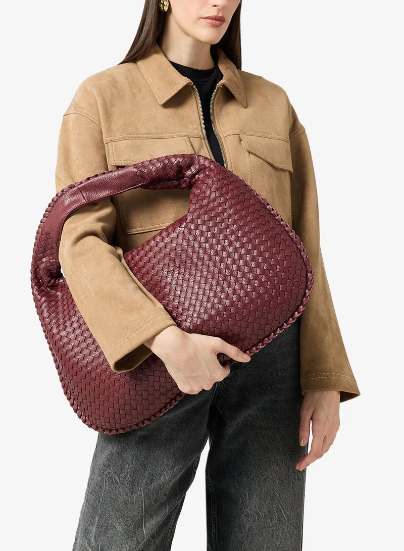 ELLA Woven Textured Shoulder Bag