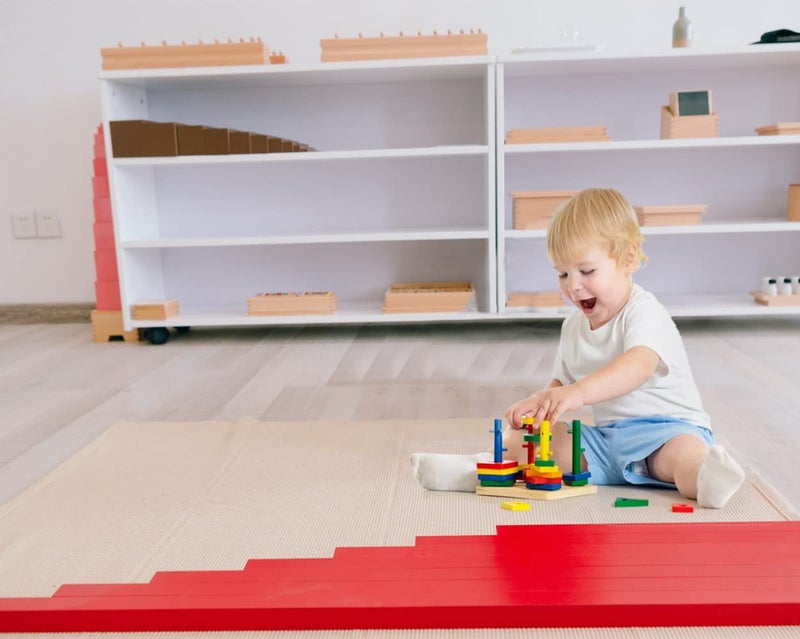 JE JOUE Montessori Materials Children Playing Mat Pure Cotton Working Rug for Toddlers (27"×43", Beige) - Image 3