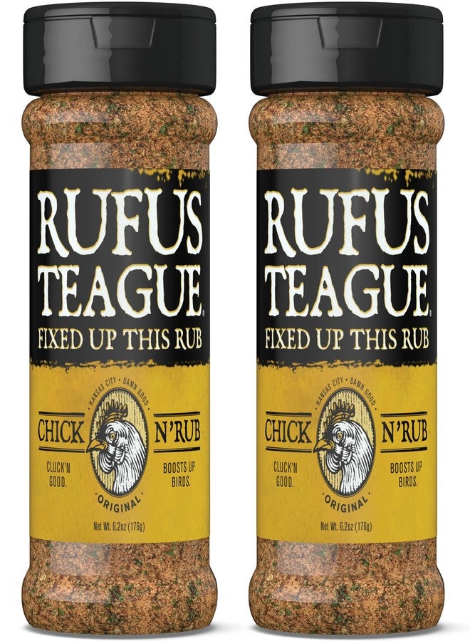 Rufus Teague روفوس تيغ تشيكن روب، عبوتان، توابل شواء فاخرة وجافة للتدخين والشواء، نكهة حائزة على جوائز للدجاج والديك الرومي والبيض والخضروات وغيرها، خالية من الغلوتين، 6.2 أونصة - Image 1