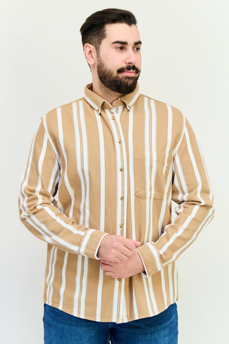 Celio Men Regular Fit Long Sleeve Stripe Casual Shirt, Multicolor  - Image 1
