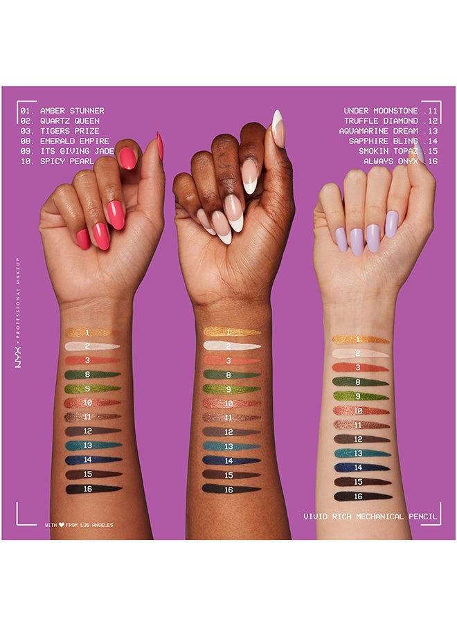 NYX PROFESSIONAL MAKEUP قلم تحديد ميكانيكي غني بالحيوية - عنبر مذهل  - Image 5