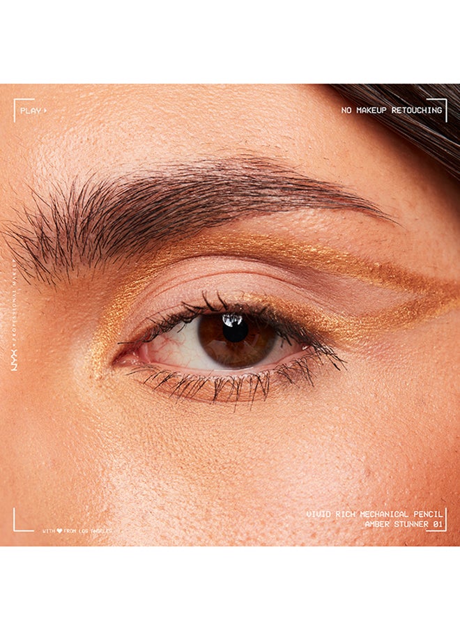 NYX PROFESSIONAL MAKEUP قلم تحديد ميكانيكي غني بالحيوية - عنبر مذهل  - Image 4