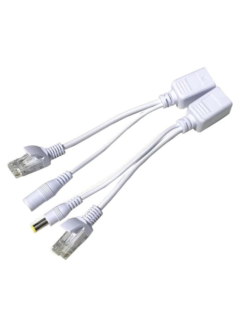 SOLDOUT POE Cable Passive Power Over Ethernet Adapter Cable POE Splitter RJ45 Injector Power Supply Module 12-48V Compatible with IP CCTV Camera (White) - Image 1