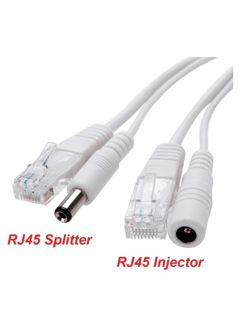 SOLDOUT POE Cable Passive Power Over Ethernet Adapter Cable POE Splitter RJ45 Injector Power Supply Module 12-48V Compatible with IP CCTV Camera (White) - Image 2
