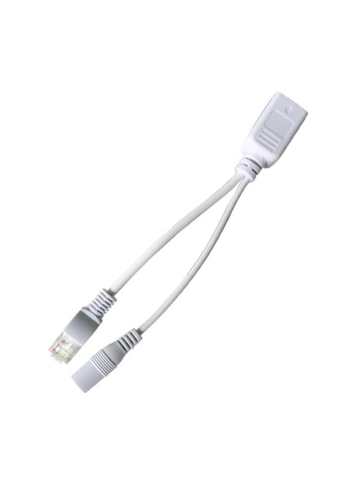 SOLDOUT POE Cable Passive Power Over Ethernet Adapter Cable POE Splitter RJ45 Injector Power Supply Module 12-48V Compatible with IP CCTV Camera (White) - Image 3