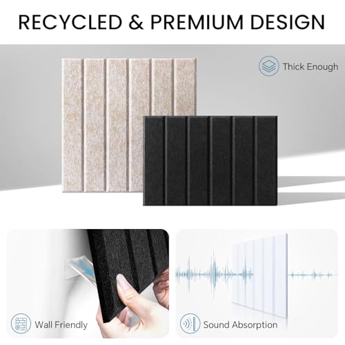 Kciplab Large Cork Bulletin Board for Wall 36"x24", 6 Pack Felt Slat Wall Panel Tiles with 50 Pushpins, 30 Safe Removable Adhesive Tabs, Decorative Pin Board Tack Board for Office Home School (Beige, 36"x24") - Image 3