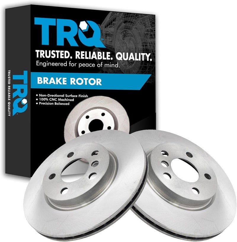 TRQ Front Brake Rotor Set Vented Compatible with 2014-2021 Mini Cooper 2016-2019 Cooper Clubman - Image 1