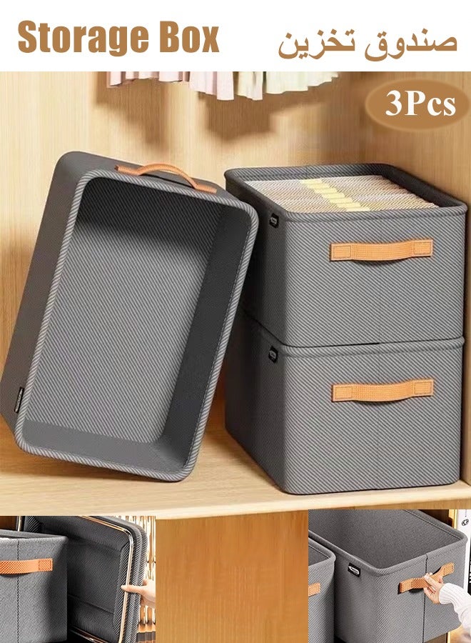 Foldable Storage Box, Fabric Storage Cubes with Handles, Washable Storage Organizer,  Large Capacity Storage Baskets, Collapsible Storage Bins, Wardrobe Clothes Storage Box, Sturdy Durable Storage Box, Space-Saving Organizer for Clothes Blankets Toys Books (42x28x25cm)  - Image 1