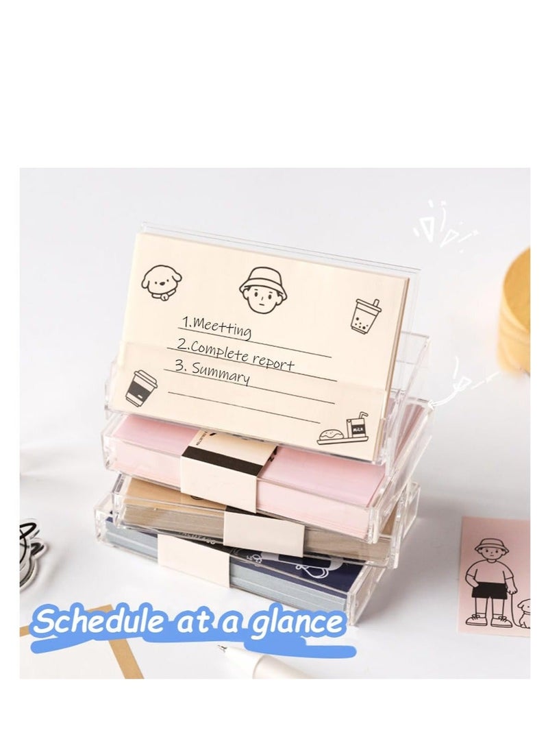 Captaintech Cute Memo Pad, with Acrylic Sticky Note Holder, Colored Non-Sticky Notes, Mini Funny Note Pads, Aesthetic Message Pads, for Office, School Supplies - Image 4
