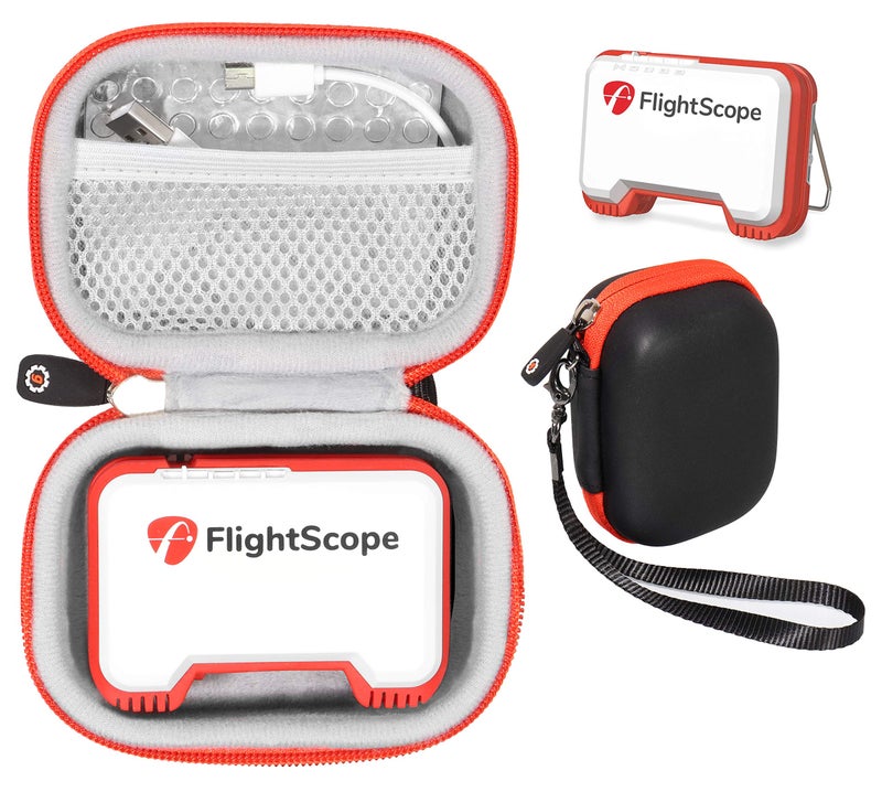 GETGEAR Protective case for FlightScope Mevo-Portable Personal Launch Monitor for Golf, mesh Accessories Pocket for Cable, Convenient Carabiner - Image 2
