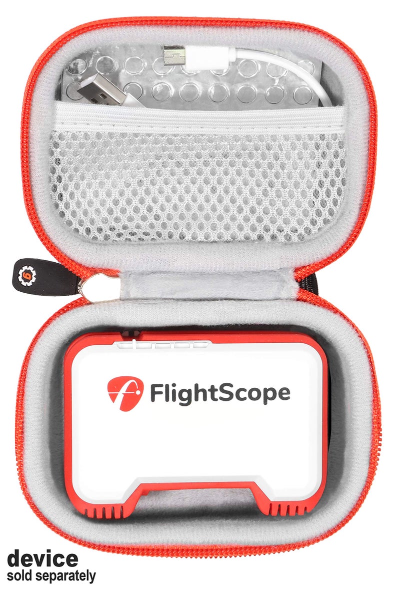 GETGEAR Protective case for FlightScope Mevo-Portable Personal Launch Monitor for Golf, mesh Accessories Pocket for Cable, Convenient Carabiner - Image 3