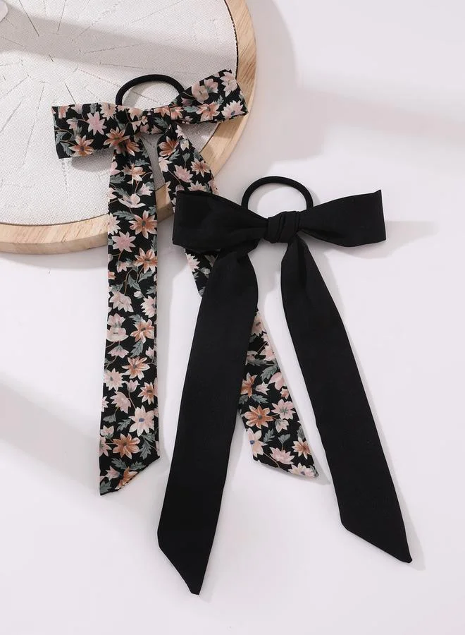 Take Two Pack of 2 - Floral Print Hair Tie