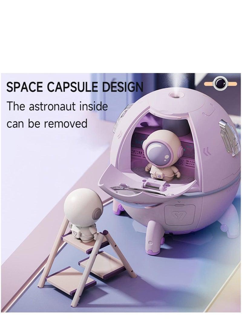 Generic - Humidifiers for Bedroom Kids Gifts Space Capsule Humidifier 220ml USB Ultrasonic Quiet Air Humidifiers for Baby Kids Bedroom Nursery Auto Shut Off Colorful Night Light Mode for Bedroom Office Home - Image 1