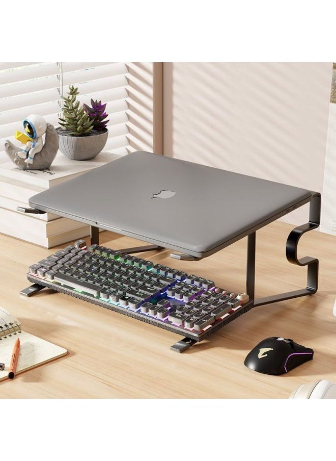 Generic - Creative Notebook Bracket Inpolar Adjustable Office Desktop Elevated Cooling Laptop Support Frame-Color:Black Double Layer [all-in-one Carbon Steel Material - Suitable For 10-18inch Notebooks] - Image 1