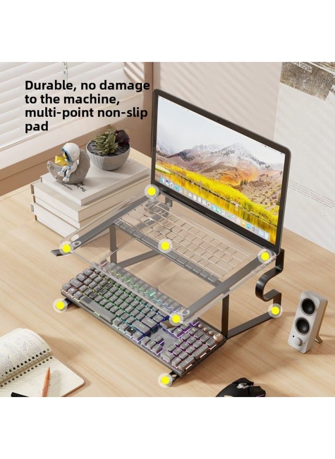 Generic - Creative Notebook Bracket Inpolar Adjustable Office Desktop Elevated Cooling Laptop Support Frame-Color:Black Double Layer [all-in-one Carbon Steel Material - Suitable For 10-18inch Notebooks] - Image 1