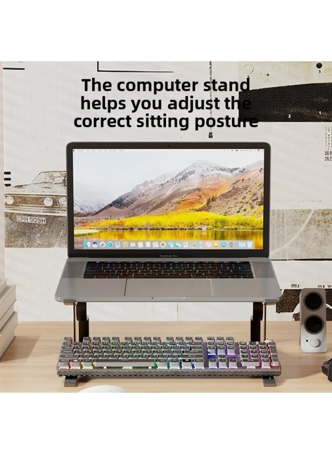 Generic - Creative Notebook Bracket Inpolar Adjustable Office Desktop Elevated Cooling Laptop Support Frame-Color:Black Double Layer [all-in-one Carbon Steel Material - Suitable For 10-18inch Notebooks] - Image 1