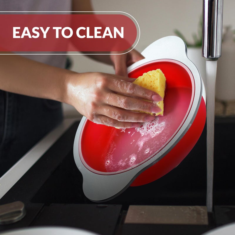 Boxiki Kitchen صينية كعكة دائرية غير لاصقة من سيليكون 9 بوصة مع مقHandles حديدية من بوكيكي كيتشن - مثالية لخبز الكعك الدائري اللذيذ - Image 3