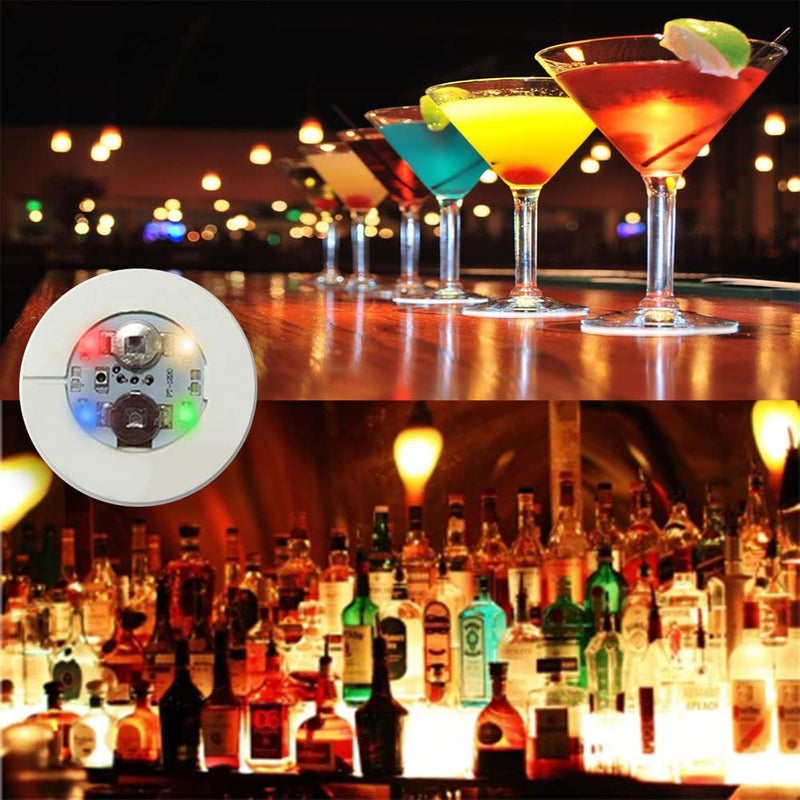 Kensally 12Pcs LED Coaster, LED Sticker Lights, LED Bottle Lights Cup Holder Lights for Wine Liquor Bottle, Bottle Sparklers for Champagne, Party, Bar, Colorful - Image 5