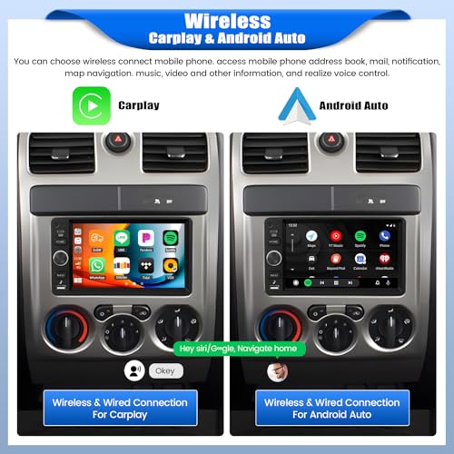 AMprime [2+64G] Car Stereo Radio for Chevy Chevrolet Silverado SSR Tahoe 2003-2006 Impala Tahoe GMC Sierra Yukon Hummer H2 with Wireless Carplay,7” Android Car Radio with BT FM/RDS EQ WiFi GPS SWC Plug&Play - Image 4