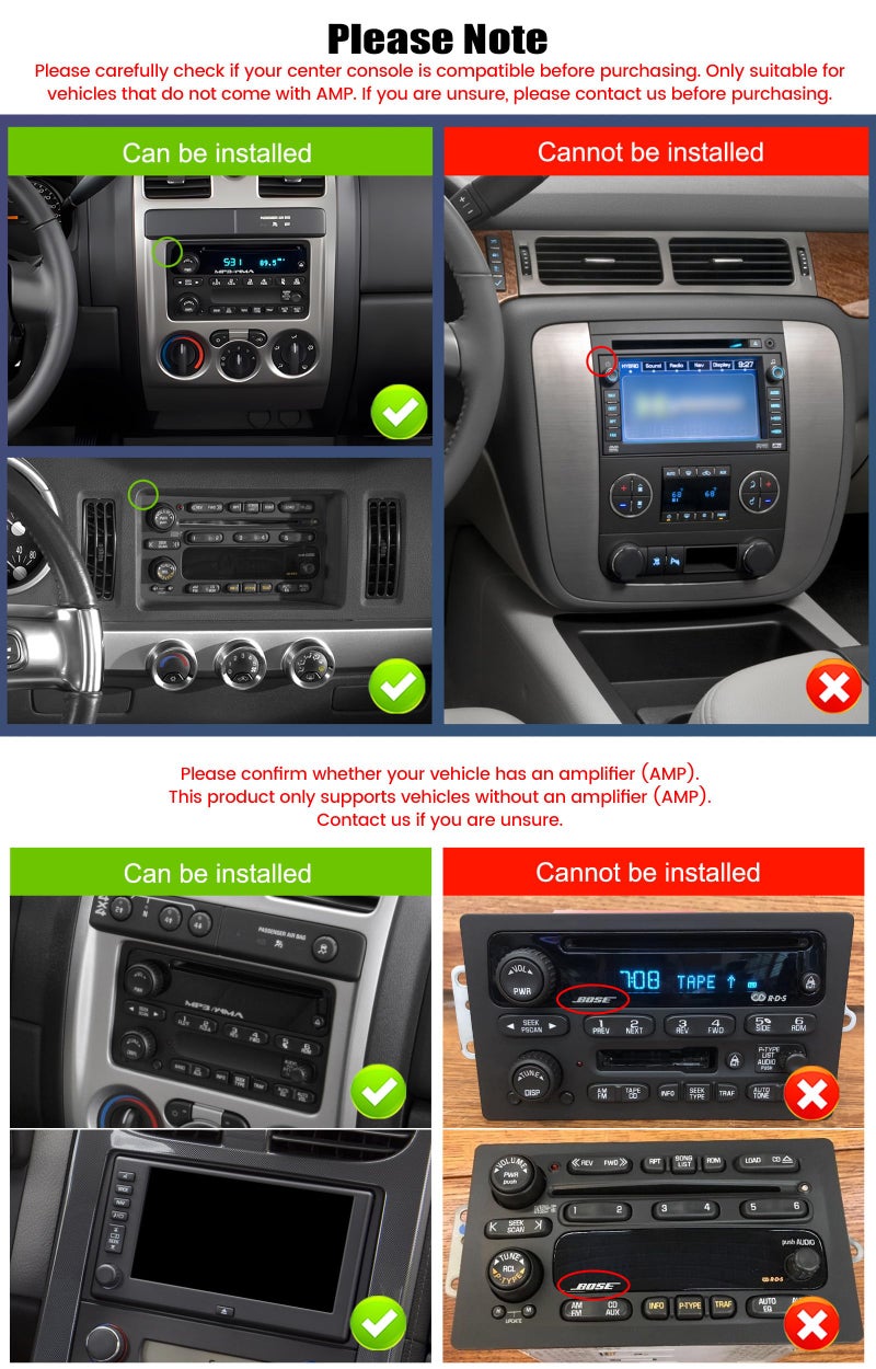 AMprime [2+64G] Car Stereo Radio for Chevy Chevrolet Silverado SSR Tahoe 2003-2006 Impala Tahoe GMC Sierra Yukon Hummer H2 with Wireless Carplay,7” Android Car Radio with BT FM/RDS EQ WiFi GPS SWC Plug&Play - Image 3