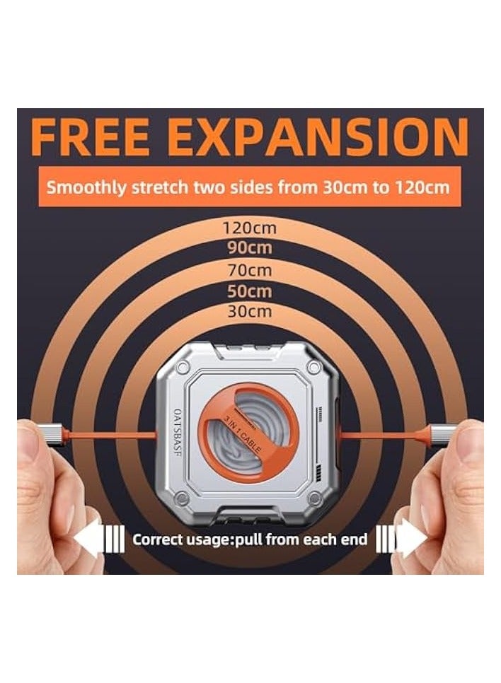 Oatsbasf Multi Charging Cable, 3 in 1 USB Charging Cable with Type C, Micro USB, Phone Port, Compatible Cell Phones Tablets Universal Use (4ft/Orange) - Image 3