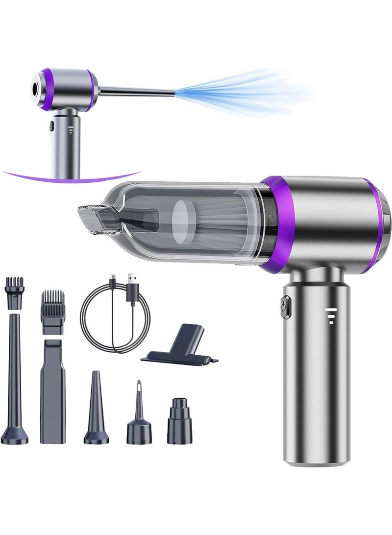 X الإصدار مكنسة سيارة 2 في 1 – مكنسة يدوية ومضخة هواء مضغوط مكنسة سيارة قوية بـ 3 سرعات وسحب 16,000 باسكال، مع منفاخ غبار كهربائي للإلكترونيات، السيارة، المطبخ، الكمبيوتر (رمادي مع بنفسجي)          Ask ChatGPT - Image 1