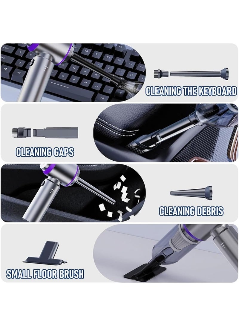 X الإصدار مكنسة سيارة 2 في 1 – مكنسة يدوية ومضخة هواء مضغوط مكنسة سيارة قوية بـ 3 سرعات وسحب 16,000 باسكال، مع منفاخ غبار كهربائي للإلكترونيات، السيارة، المطبخ، الكمبيوتر (رمادي مع بنفسجي)          Ask ChatGPT - Image 5