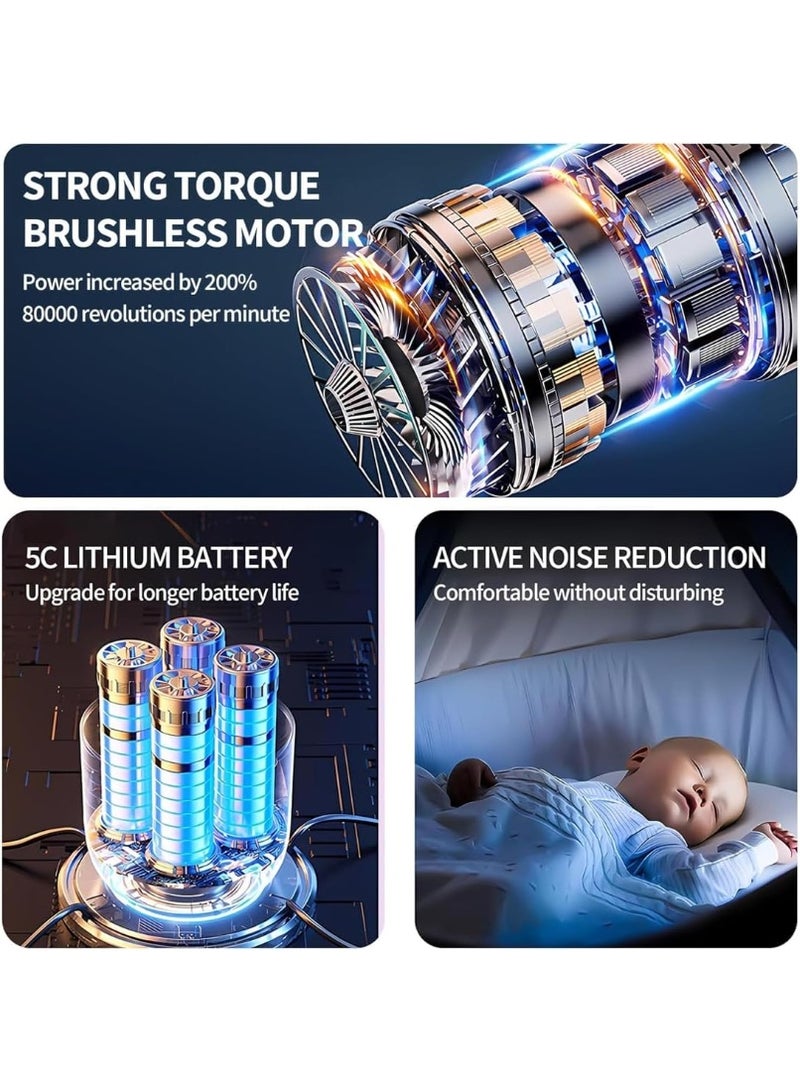 X الإصدار مكنسة سيارة 2 في 1 – مكنسة يدوية ومضخة هواء مضغوط مكنسة سيارة قوية بـ 3 سرعات وسحب 16,000 باسكال، مع منفاخ غبار كهربائي للإلكترونيات، السيارة، المطبخ، الكمبيوتر (رمادي مع بنفسجي)          Ask ChatGPT - Image 3