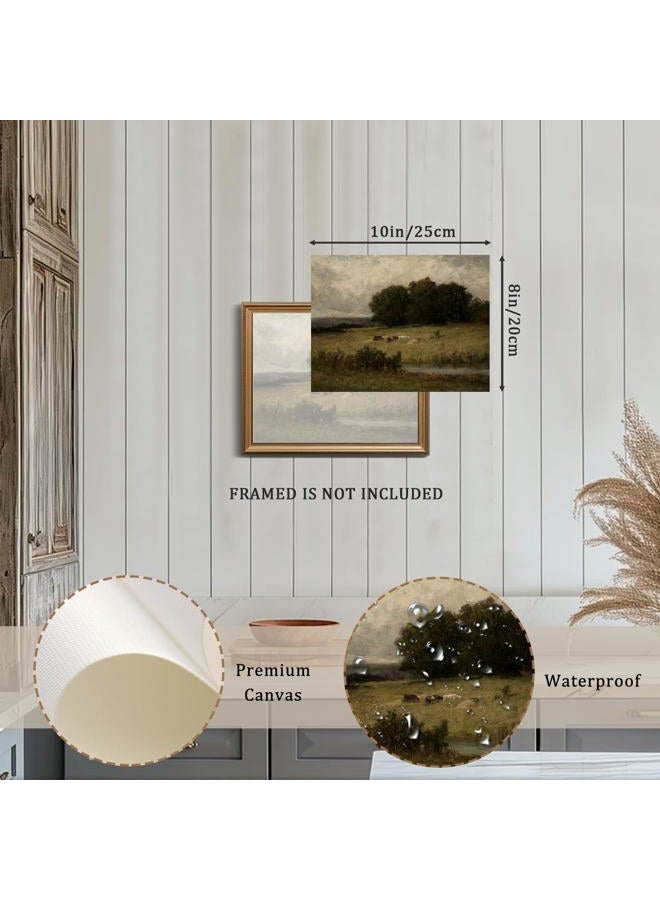 XOCUUI Canvas Wall Art Vintage Decor, Home Decor Danish Landscape Classical Paintings, Home Decor Lake And Mountain Nature Wilderness Landscape Unframed Paintings Wall Art for Living Room, 8"X10" - Image 3