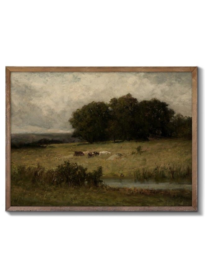 XOCUUI Canvas Wall Art Vintage Decor, Home Decor Danish Landscape Classical Paintings, Home Decor Lake And Mountain Nature Wilderness Landscape Unframed Paintings Wall Art for Living Room, 8"X10" - Image 1