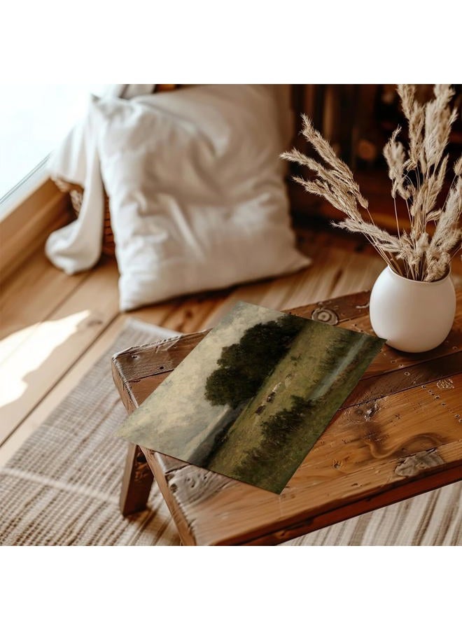 XOCUUI Canvas Wall Art Vintage Decor, Home Decor Danish Landscape Classical Paintings, Home Decor Lake And Mountain Nature Wilderness Landscape Unframed Paintings Wall Art for Living Room, 8"X10" - Image 5
