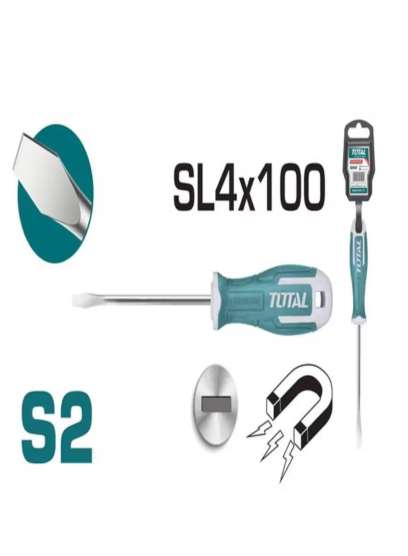 توتال مفك عادة مقاس 4 طول 100 مم TOTAL موديل THT264100