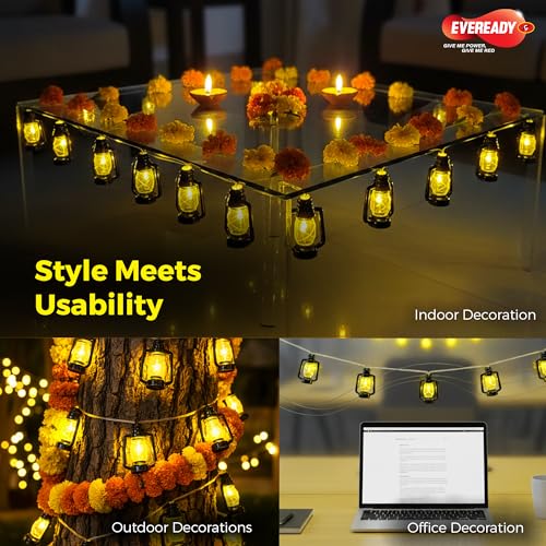 Eveready Utsav, 5 Meter Lantern String Light, 15 LED Lanterns, Indoor String Lights, Decoration for Diwali, Christmas, Wedding, New Year and Home, Pack of 1 - Image 5