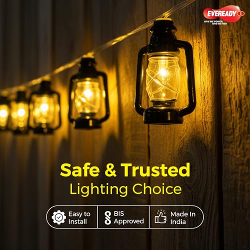 Eveready Utsav, 5 Meter Lantern String Light, 15 LED Lanterns, Indoor String Lights, Decoration for Diwali, Christmas, Wedding, New Year and Home, Pack of 1 - Image 4