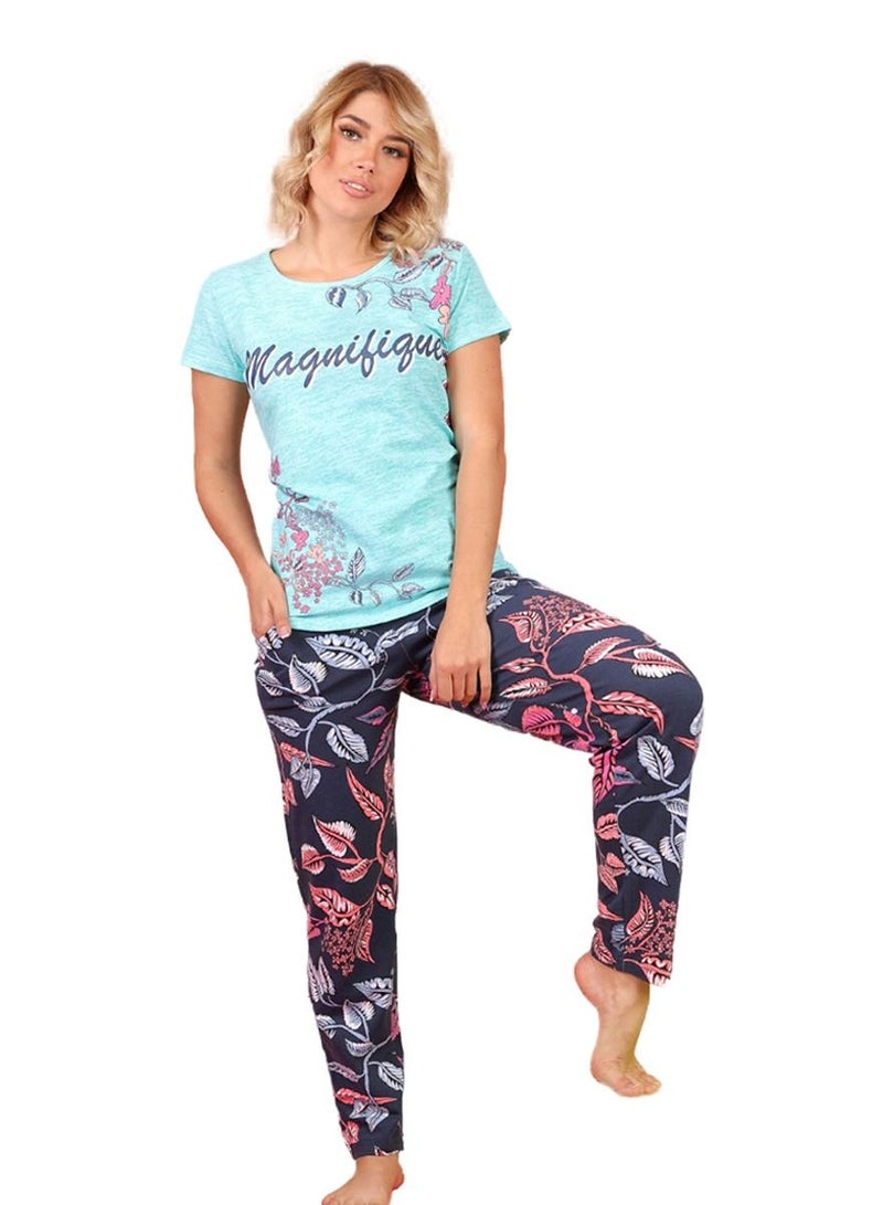 Women's short sleeve cotton pajamas - PJ 686