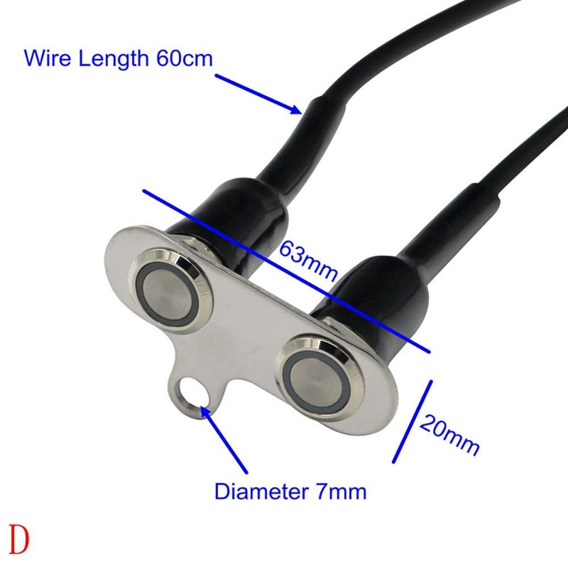 RAYANA Stainless Steel LED ATV Motorcycle Switch ON-Off Handlebar Adjustable Mount Waterproof Switches Button DC12V Latching Switch (D-Bule) - Image 1