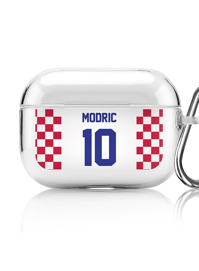 Stylizedd Classic Clear printed Case for Apple Airpods Pro Soft TPU Gel Thin Transparent Flexible Cover [Designed for Apple Airpods Pro] - Football Team - Croatia, Player Name - Modric - Image 1