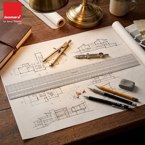 Isomars Gridding Ruler Scale 18 Inch | Transparent Measuring Tool for Pattern Making, Tailoring, Garment Design & Drafting - Image 4