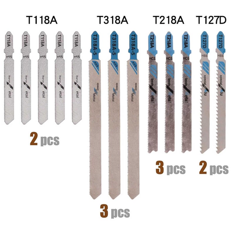 Gihunk 48pcs Jigsaw Blades, Contractor Assorted T Shank Jig Saw Blades Set, Multi-Purpose HCS/HSS Saw Blades for Wood, Plastic, Metal Cutting - Image 3