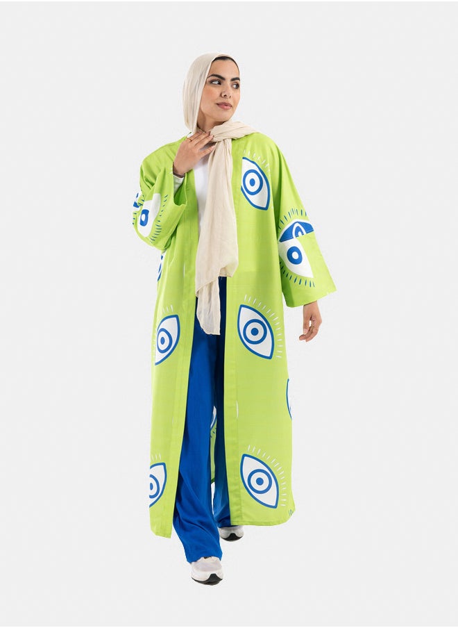 Clue Big Eye Printed Kimono 