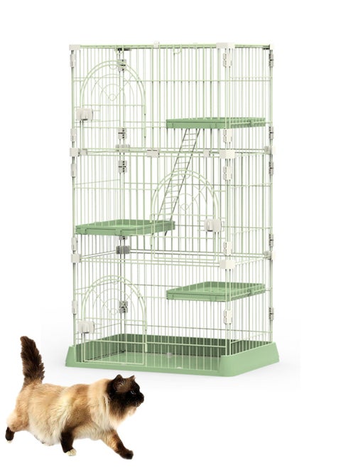 Four-Layer Large Cat Cage Cat Cottage Home Indoor Extra Large Free Space Cat House For 1-3 Cats 84x61x163.5Cm
