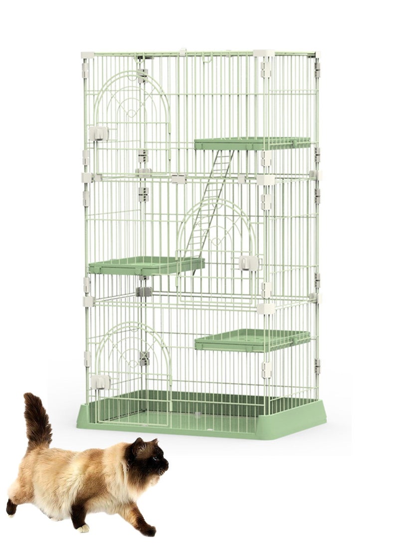 Four-Layer Large Cat Cage Cat Cottage Home Indoor Extra Large Free Space Cat House For 1-3 Cats 84x61x163.5Cm