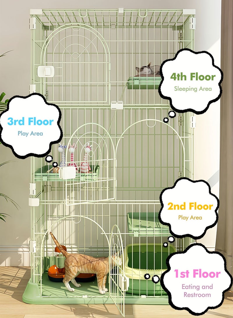 MaBaby Four-Layer Large Cat Cage Cat Cottage Home Indoor Extra Large Free Space Cat House For 1-3 Cats 84x61x163.5Cm - Image 4